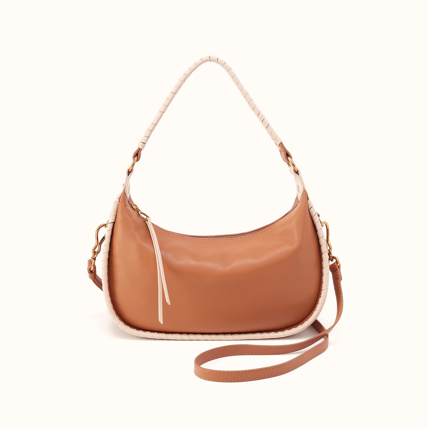Mia Crescent Hobo in Smooth Leather - Warm Cashew – HOBO