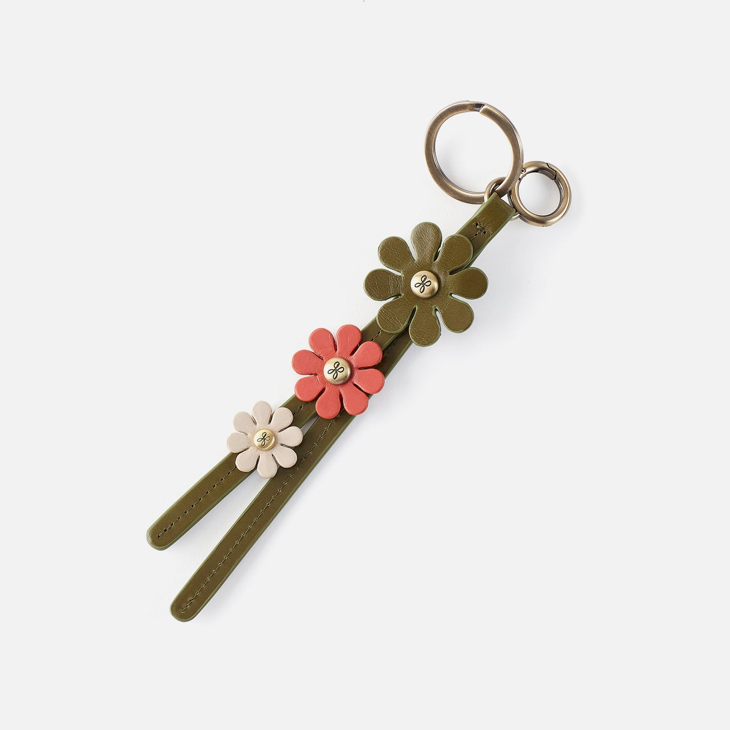 K18Flowerチャーム Triflower Keychain In Polished Leather - Olive Veil – HOBO