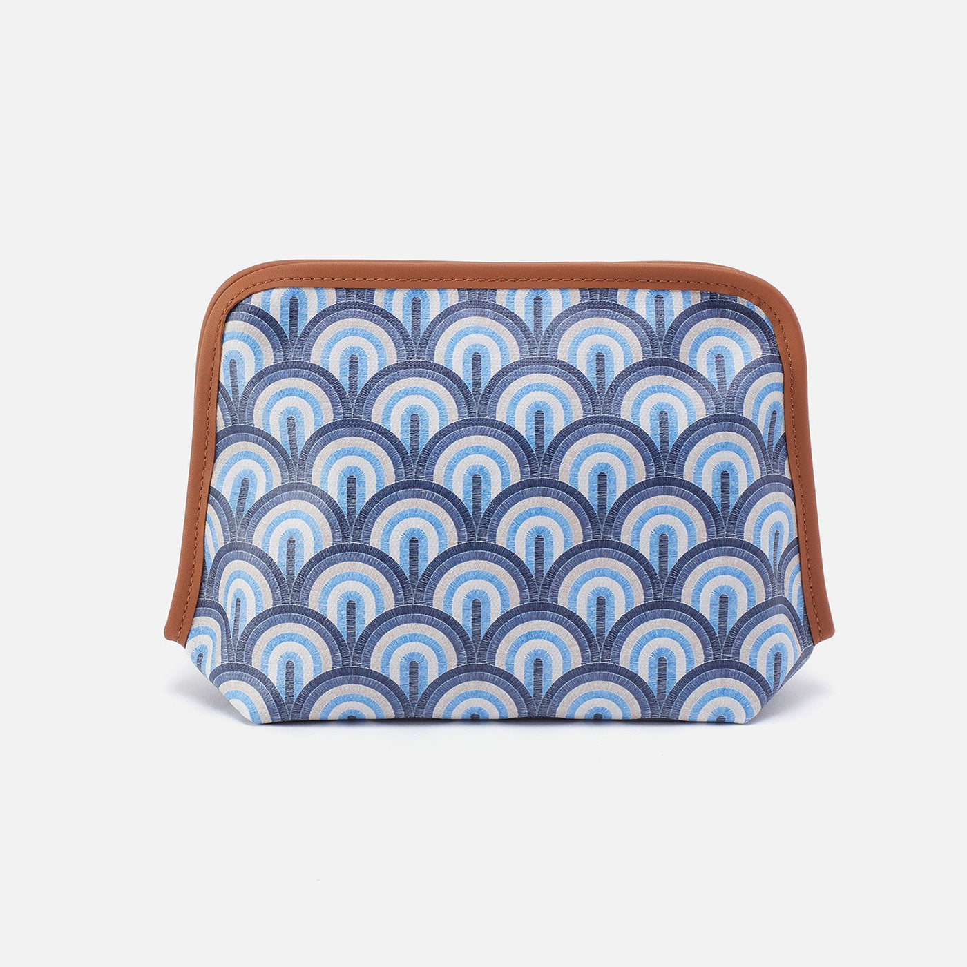 Beauty Cosmetic Pouch in Coated Canvas - Soft Ocean