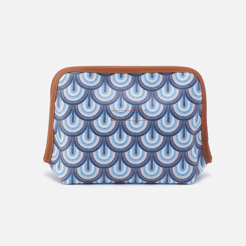 Beauty Cosmetic Pouch In Coated Canvas - Soft Ocean