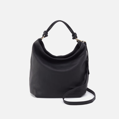 Lindley Hobo in Soft Pebbled Leather - Black