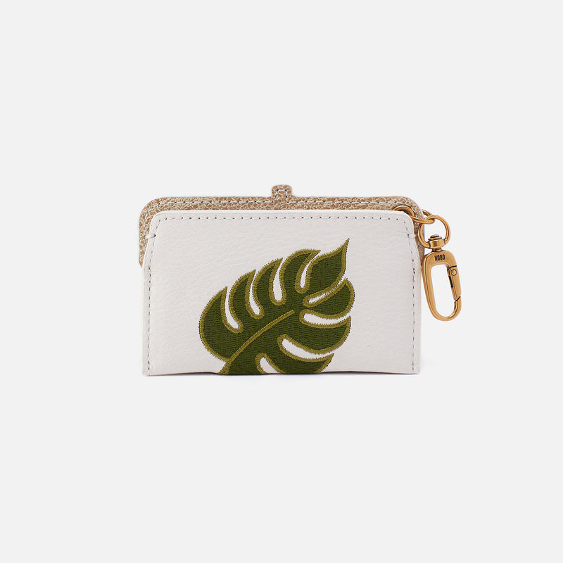 Lauren Card Case Charm in Pebbled Leather - White