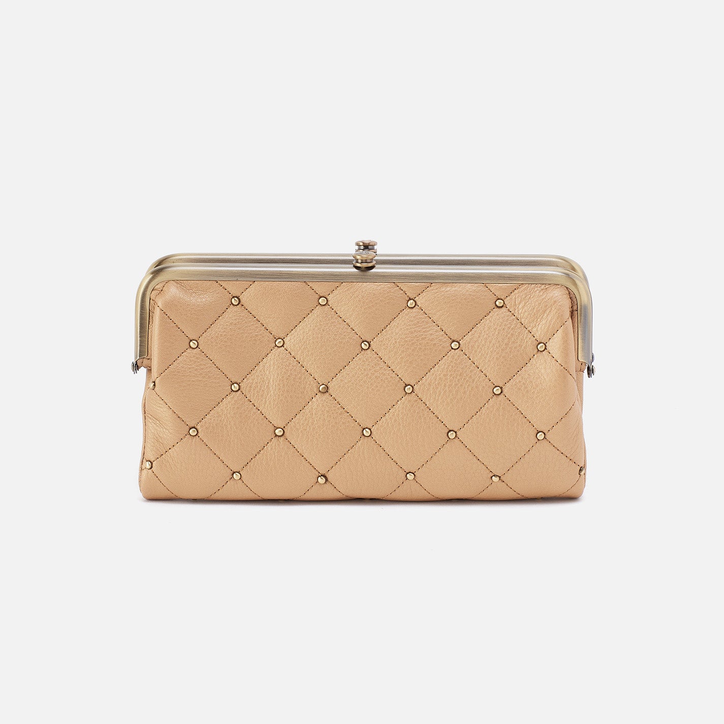 Lauren Clutch-Wallet In Pebbled Metallic Leather Dusty Gold โ HOBO