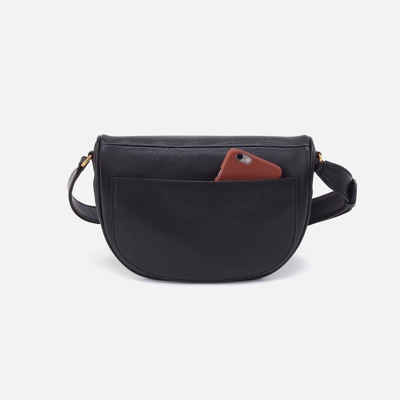 Juno Belt Bag In Pebbled Leather - Black Whipstitch