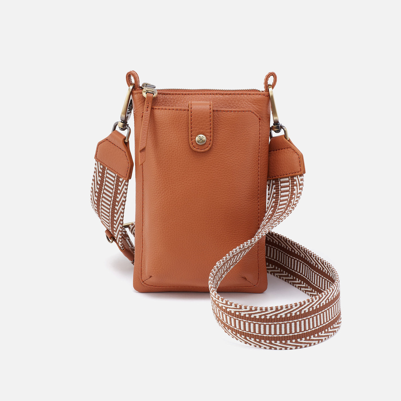 Cass Phone Crossbody In Pebbled Leather - Butterscotch