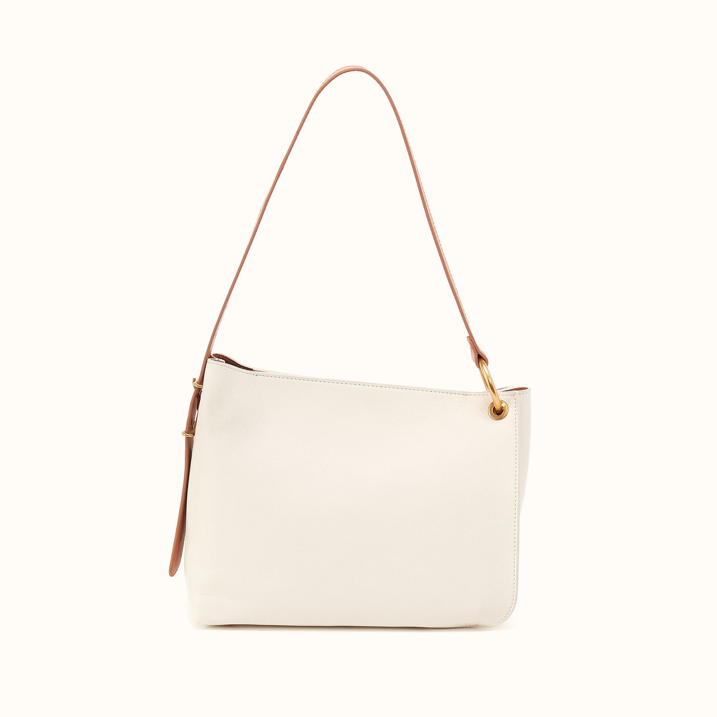 Rayna Shoulder Bag in Double-Faced Leather - Soft White – HOBO