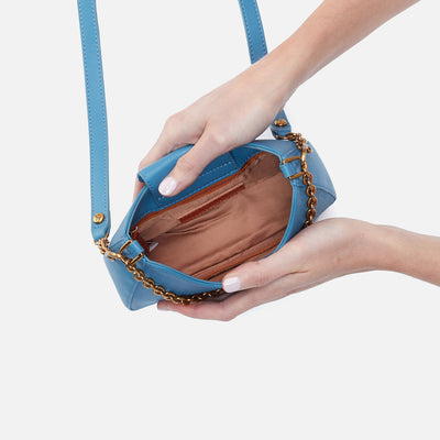 Rosa Crossbody in Pebbled Leather - Dusty Blue