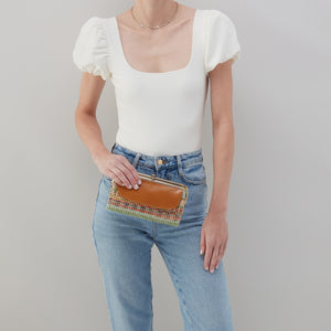 Lauren Clutch-Wallet in Multi Weave With Leather Trim - Sea Dream Stripe