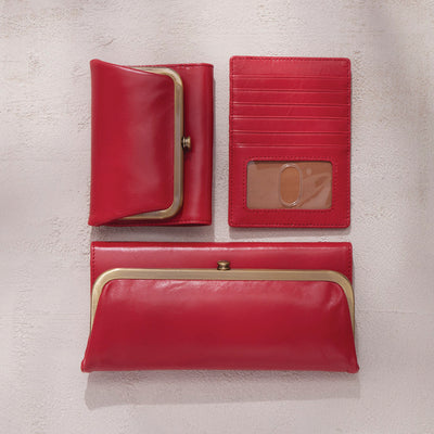 Rachel Large Wallet In Polished Leather - Hibiscus