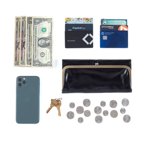 Rachel Continental Wallet in Metallic Leather - Strawberry Fields