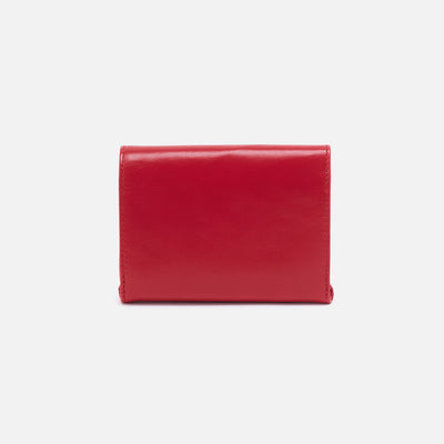 Robin Medium Wallet In Polished Leather - Hibiscus