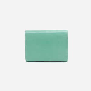 Robin Compact Wallet in Polished Leather - Seaglass