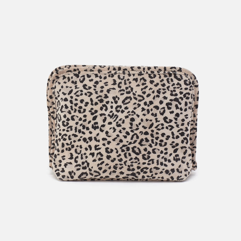 Beauty Cosmetic Pouch In Printed Leather - Mini Leopard
