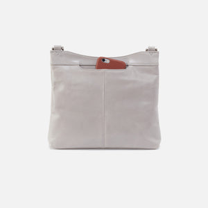 Cambel Crossbody in Polished Leather - Light Grey