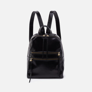 Billie Backpack In Polished Leather - Black