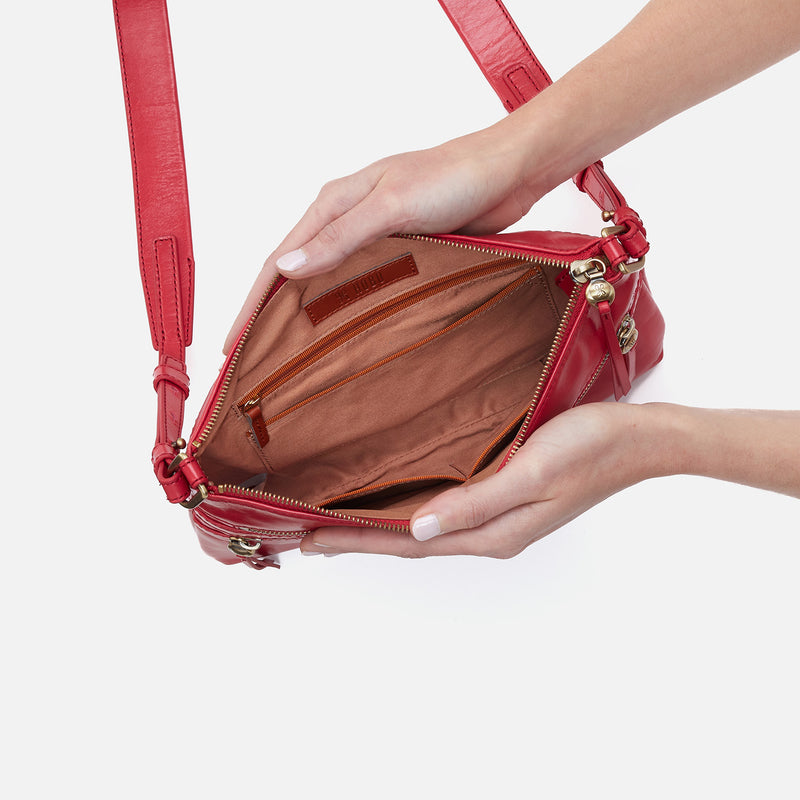 Billie Crossbody In Polished Leather - Hibiscus
