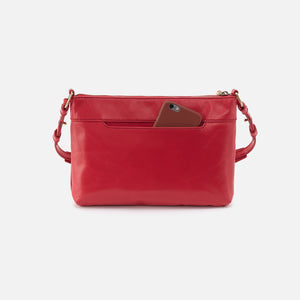 Billie Crossbody In Polished Leather - Hibiscus