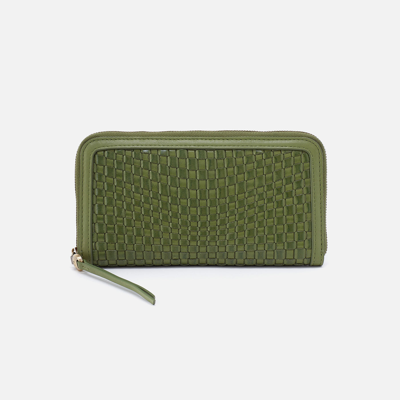 Nila Large Zip Around Continental Wallet in Wave Weave Leather - Sweet Basil