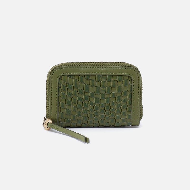 Nila Small Zip Around Wallet in Wave Weave Leather - Sweet Basil