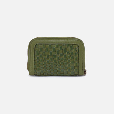 Nila Small Zip Around Wallet in Wave Weave Leather - Sweet Basil