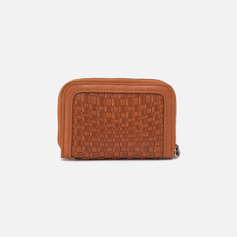 Nila Small Zip Around Wallet in Wave Weave Leather - Wheat