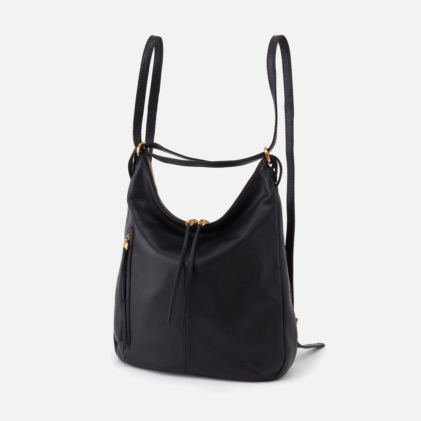 Merrin Convertible Backpack in Pebbled Leather Black – HOBO