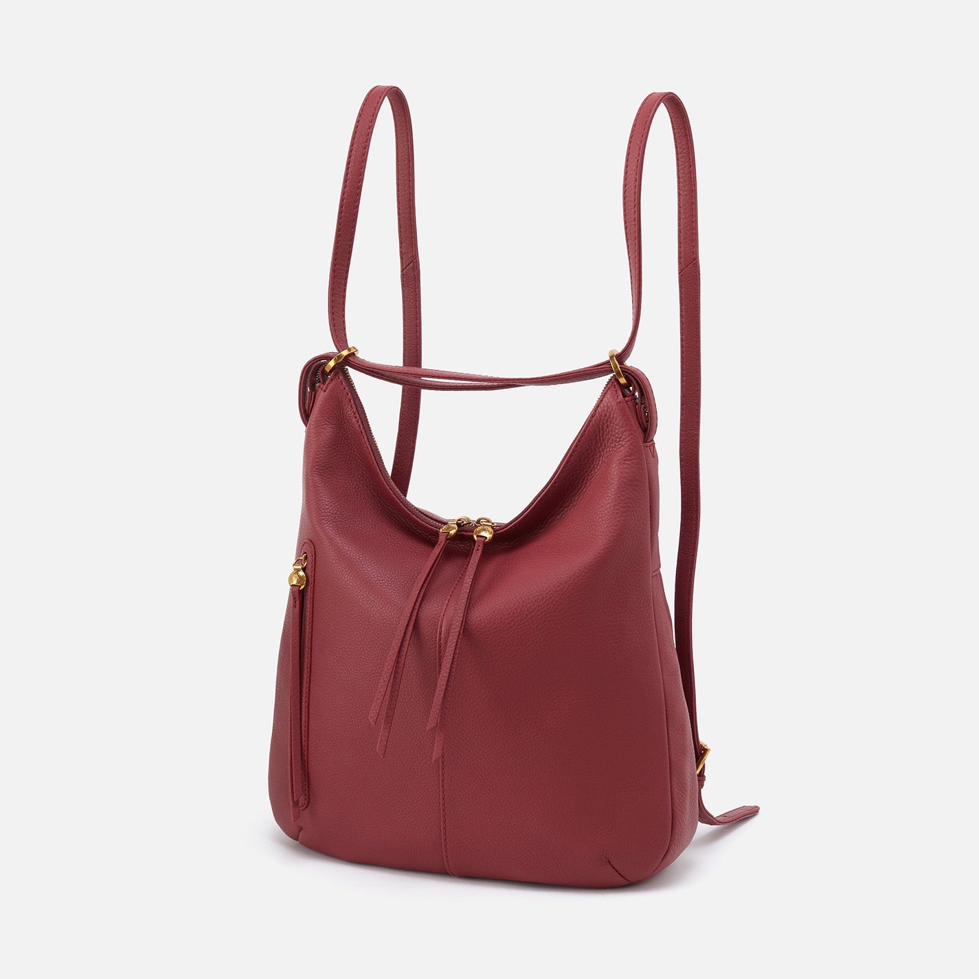 Red Leather Hobo Bag - Slouchy Leather Purse For Women