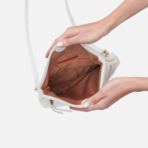 Draft Crossbody in Pebbled Leather - White