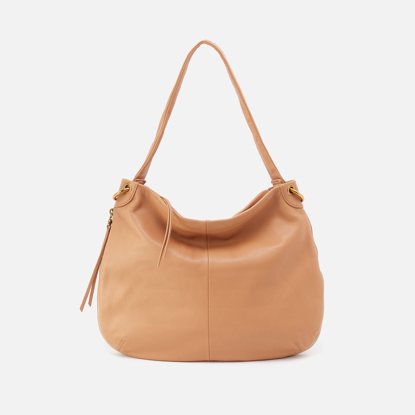 Medium Tan Leather Hobo Bag - Slouchy Shoulder Purse