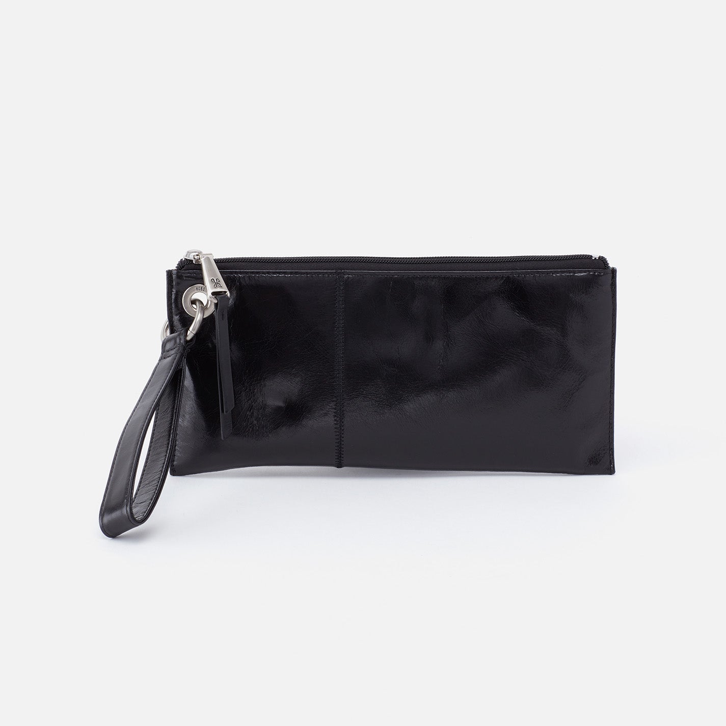 Vida Wristlet in Polished Leather Black – HOBO