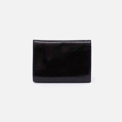 Robin Compact Wallet in Polished Leather - Black