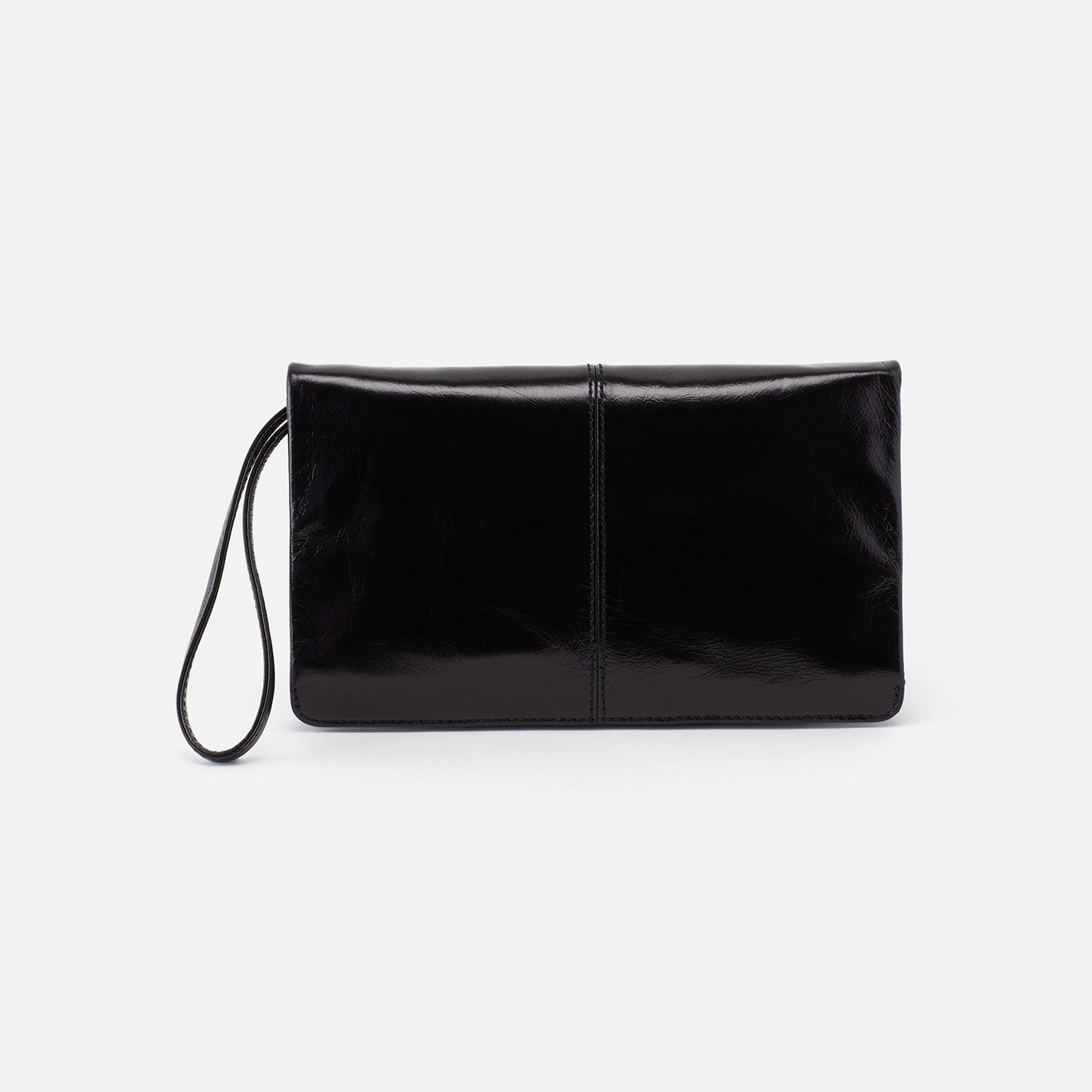 Evolve Wristlet in Polished Leather Black – HOBO