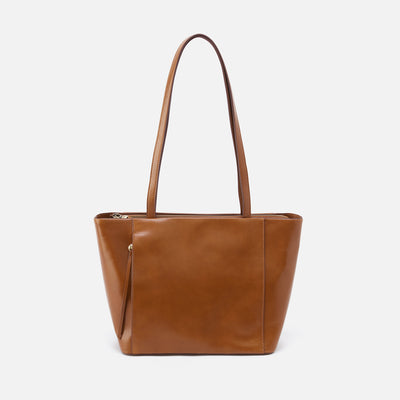 Haven Tote in Polished Leather - Truffle