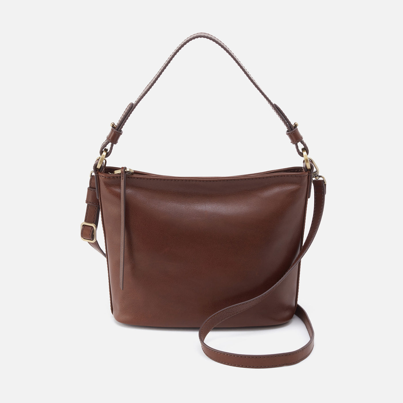 Belle Convertible Shoulder Bag in Artisan Leather - Brown