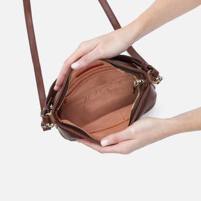 Belle Convertible Shoulder Bag in Artisan Leather - Brown
