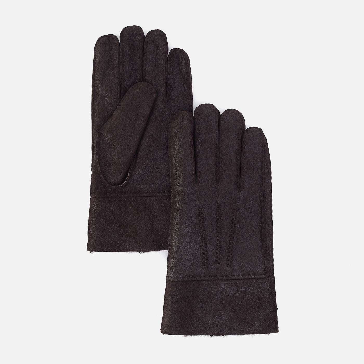 Rugged Black Aviator Sheepskin Glove in Aston Leather - L