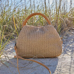 Darling Small Satchel In Woven Straw - Meadow Woven Straw