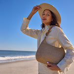 Madison Shoulder Bag In Woven Straw - Meadow Woven Straw