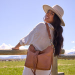 Pier Shoulder Bag in Washed Leather - Harvest Wheat