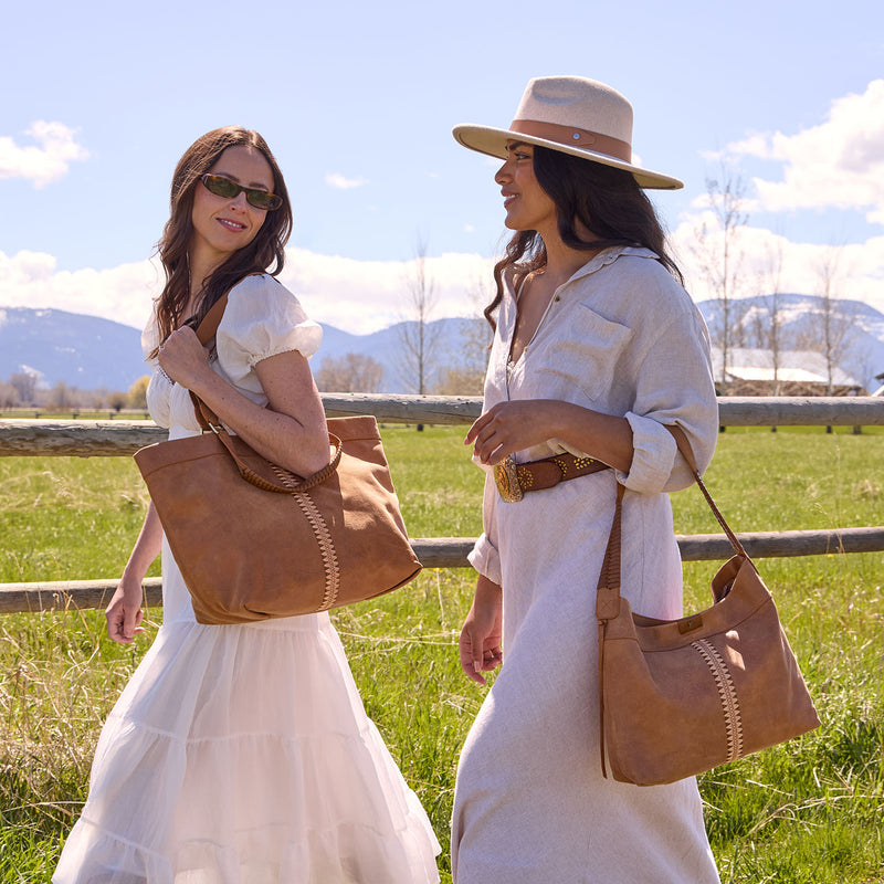 Romy Max Tote in Buffed Leather - Whiskey