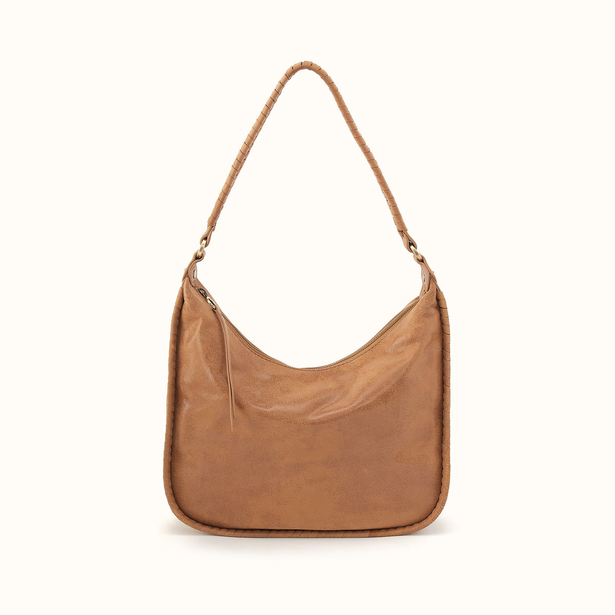 Mia Crescent Large Hobo In Buffed Leather