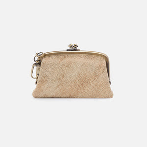 Cheer Frame Pouch in Metallic Leather - Gold Leaf