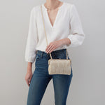 Lauren Crossbody in Metallic Leather - Gold Leaf