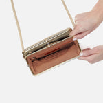 Lauren Crossbody in Metallic Leather - Gold Leaf