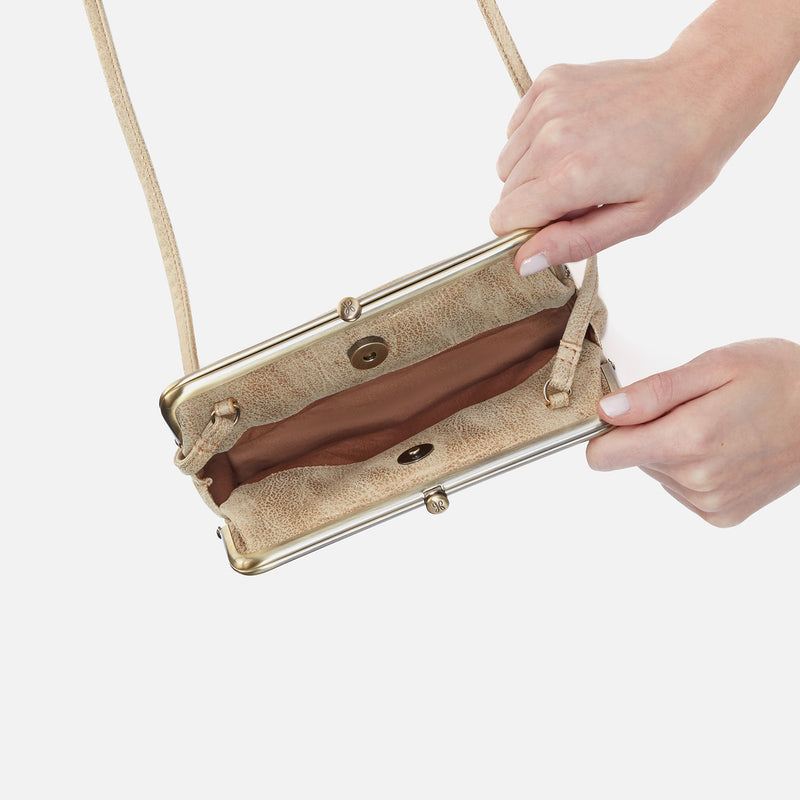 Lauren Crossbody in Metallic Leather - Gold Leaf