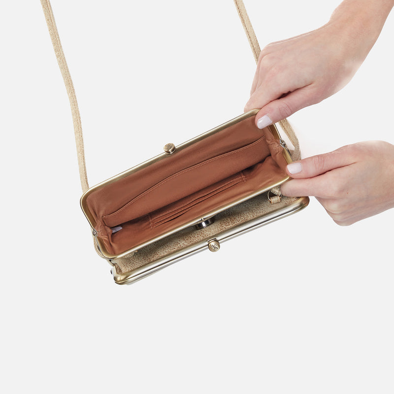 Lauren Crossbody in Metallic Leather - Gold Leaf