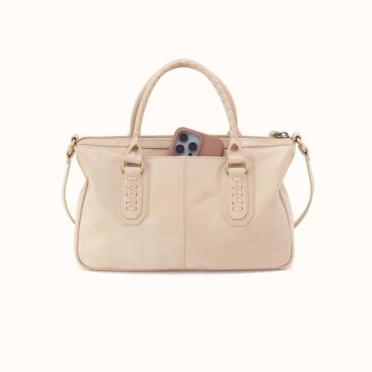 Expedition Satchel in Buffed Leather - Frosted Pearl