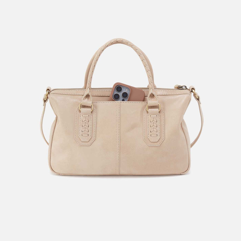 Expedition Satchel in Buffed Leather - Frosted Pearl