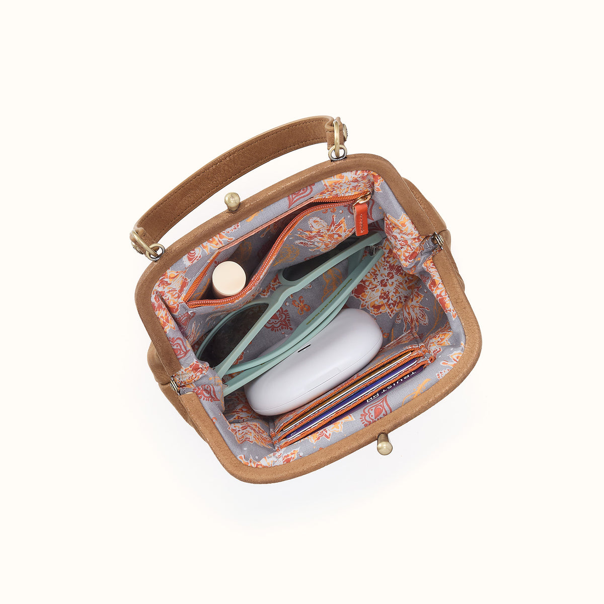 Alba Frame Crossbody In Metallic Leather