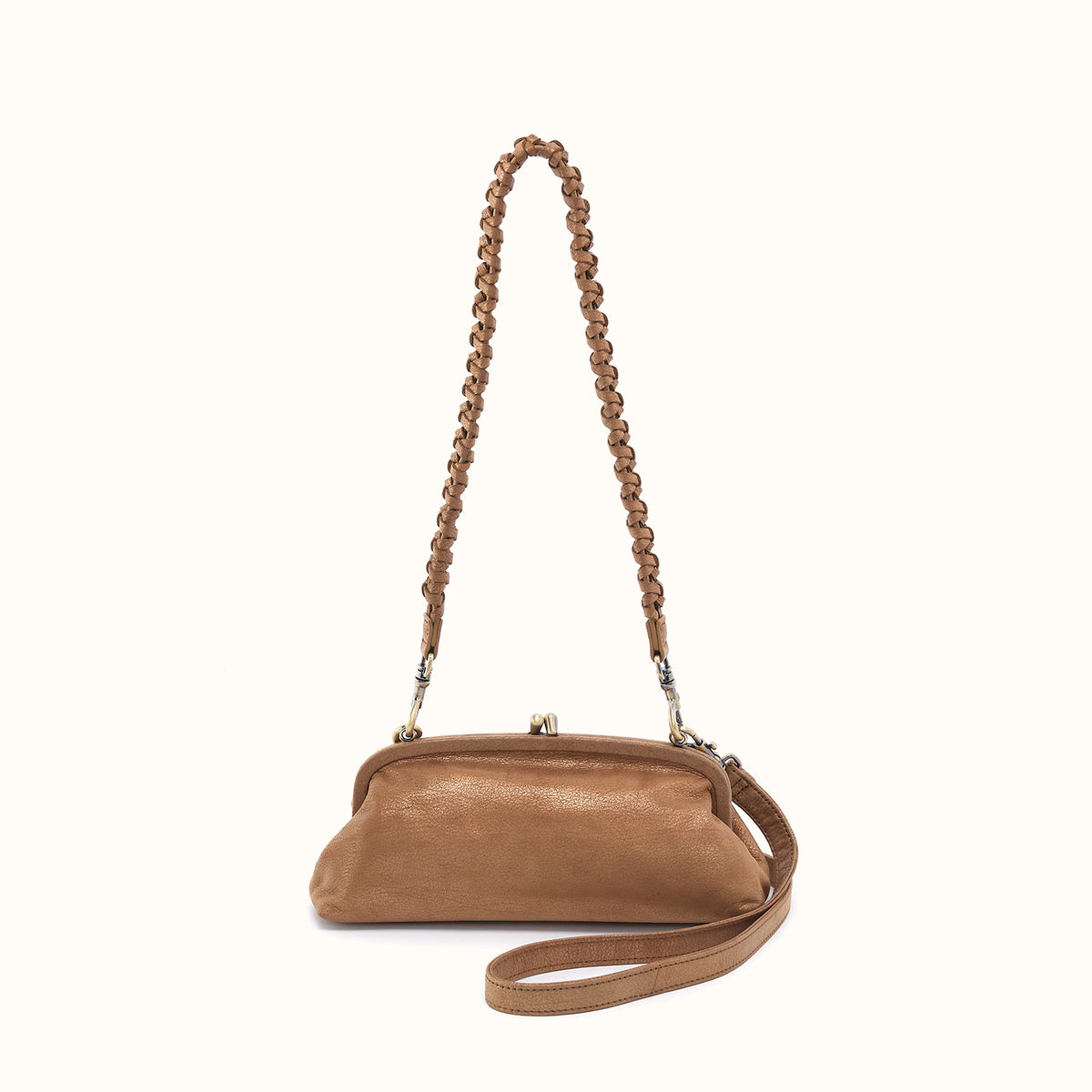 Alba Frame Small Shoulder In Metallic Leather